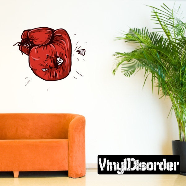 Boxing Glove Scroll Wall Decal - Fabric Vinyl Removable & Reusable Boxinguscolor002Et