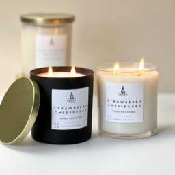 strawberry Cheesecake Soy Candle - Sweet Dessert For Her - Best Friend Gift Non-Toxic Clean Burning Home Scent & Aromatherapy - thumbnail 4