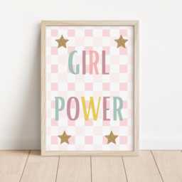 Girls Personalised Affirmation Girl Power Print Set Of 2, Wall Decor For Bedroom - thumbnail 3
