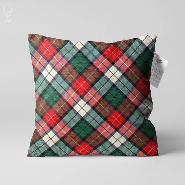 xmas Christmas Cushion Cover With Plaid Pattern Red & Green - Double Sided Printing On The Chenille Fabric Multi Sizes Tartan Pillow - image 1