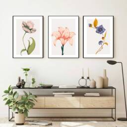 Set Of 3 Prints, Botanical Floral Wall Art, Flower Print, Nature Modern Living Decor, New Home Gift, Prints - thumbnail 3