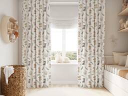 Safari Curtains Drapes Elephant Zebra Curtains Nursery Baby Gift New Born Bedding - thumbnail 1