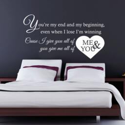 John Legend - All Of Me Lyrics Wall Sticker Contemporary Vinyl Decal Love - thumbnail 2