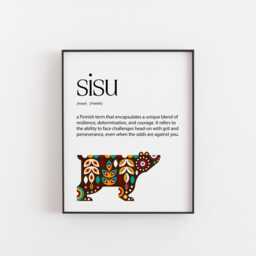 Sisu Print, Scandinavian Wall Art, A Unique Word From Sweden, Facinating Scandinavia, Dictionary Print Gallery Prints Art - thumbnail 1