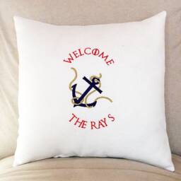 Name Anchor Nautical Pillow Beach Lake Embroidered Custom Personalized Cover House Warming Gift Boating Fishing Cottage Boat - thumbnail 2