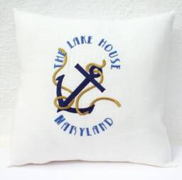 Name Anchor Nautical Pillow Beach Lake Embroidered Custom Personalized Cover House Warming Gift Boating Fishing Cottage Boat - thumbnail 1
