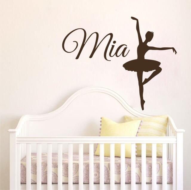 Wall Decal Name Personalized Custom Decals Ballet Dancing Dancer Ballerina Vinyl Sticker Home Decor Art Mural Girls Room Nursery Op44 - image 1