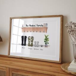 Personalized Family Welly Boot Print Custom Wall Art - thumbnail 2