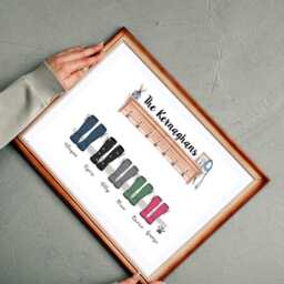 Personalized Family Welly Boot Print Custom Wall Art - thumbnail 3