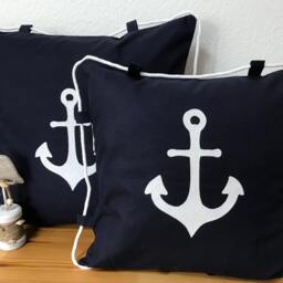 Cushion Cover Maritime Cord Blue/White 50x50cm - thumbnail 2