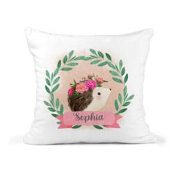 Personalised Hedgehog Cushion - Custom Girls Bedroom Pillow Nursery Decor Decorative Kids Room - thumbnail 2