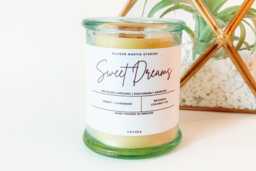 Honey Lavender Beeswax Candle, Crackling Wood Wick, Recycled Glass, 4 Oz