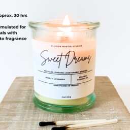 Honey Lavender Beeswax Candle, Crackling Wood Wick, Recycled Glass, 4 Oz - thumbnail 3