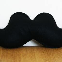 Handmade Black Felt Moustache Cushion Geek Mancave Decor - thumbnail 2