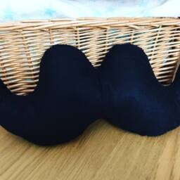 Handmade Black Felt Moustache Cushion Geek Mancave Decor - thumbnail 4
