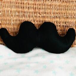 Handmade Black Felt Moustache Cushion Geek Mancave Decor - thumbnail 3