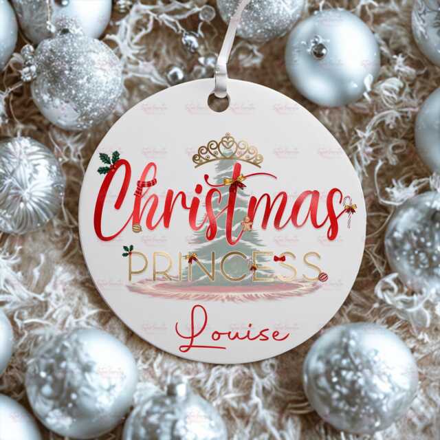 Personalised Kids Christmas Decoration - Granddaughter Gift Custom Bauble For Girls Stocking Filler Eve Box - image 1