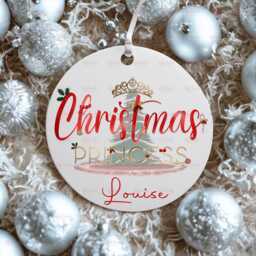 Personalised Kids Christmas Decoration - Granddaughter Gift Custom Bauble For Girls Stocking Filler Eve Box - thumbnail 1