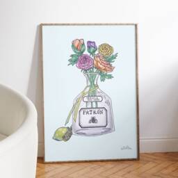 Tequila Wall Art Print, Floral Art, Home Decor - thumbnail 2