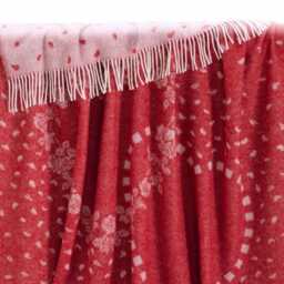 Red Hearts Wool Throw - Woven Blanket Made From Recycled Merino - thumbnail 3