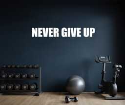Motivational Wall Decal, Gym Decal Sticker, Classroom Decor. Never Give Up, Physical Therapy, Chiropractor, Fitness Studio 354 - thumbnail 1