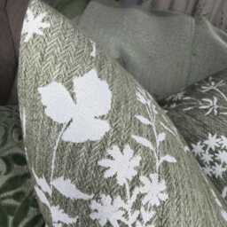 Fiorella Floral Cushion Cover John Lewis Avocado Fabric Handmade Pillow Sham Green Botanical Decor Sofa Bed Scatter - thumbnail 2