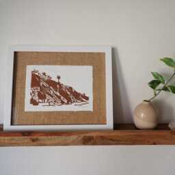 Handmade Framed Print - Deckled Edge Paper With Burlap Backing - 8x10 - thumbnail 3