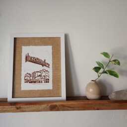 Handmade Framed Print - Deckled Edge Paper With Burlap Backing - 8x10 - thumbnail 4