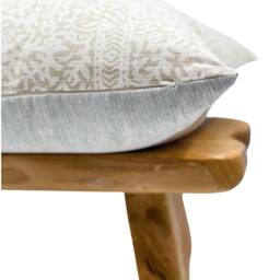 Authentic Hmong Pillow Cover in Light Tan, Neutral Cover, Boho Pillow, Decorative Throw For Fall, Farmhouse - thumbnail 3