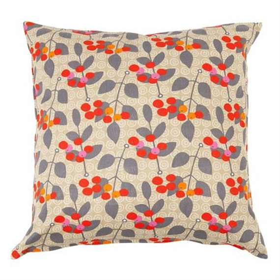 Pillow Cover Beige Brown Grey Orange Wild Berries Botanical Decorative Pillow For Throw Pillows Floor Cushions Accent Pillows