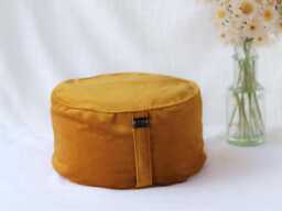 Meditation Zafu Cushion - Premium Velvet Buckwheat Hulls Floor Pillow Yoga Accessories Prop Pouf Round Yoga Pillow - thumbnail 1