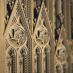 Palace Wood Wall Art, Large Vertical Layered Wooden Sculpture, Geometric Laser Cut Decor For Home Office - thumbnail 4
