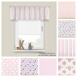 Bella Pink Nursery Valance - Premier Prints Custom Decorative Panel - Baby Girls Decor For Bedroom Or Play Room - Straight Wavy Valance - thumbnail 1
