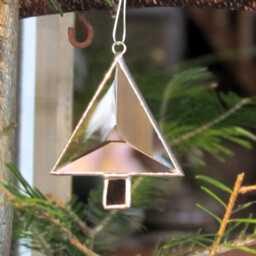 stained Glass Christmas Tree Ornament Beveled Suncatcher, Gift Boxed - thumbnail 3