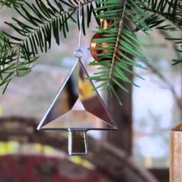 stained Glass Christmas Tree Ornament Beveled Suncatcher, Gift Boxed - thumbnail 2