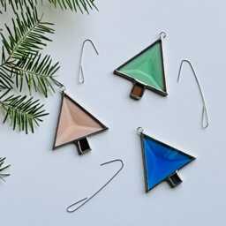 stained Glass Christmas Tree Ornament Beveled Suncatcher, Gift Boxed - thumbnail 4