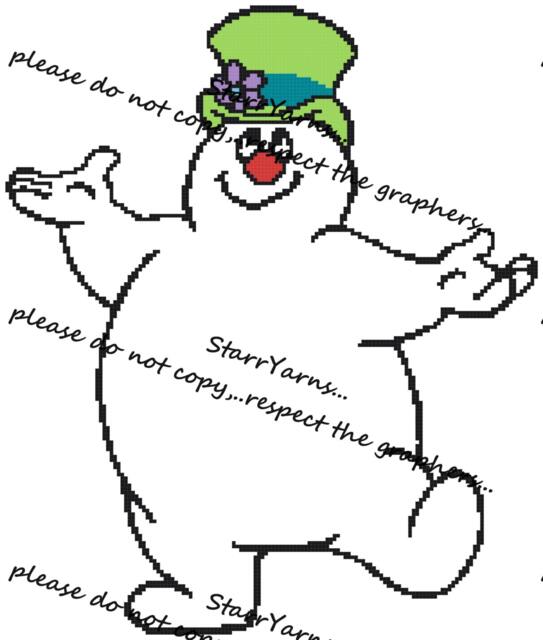 Snowman Children's Crochet Graph Blanket Pattern
