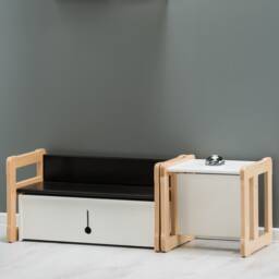 Montessori Kids Furniture Set Beech Wood Bench, Box & Chair - 10 Colors
