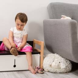 Montessori Kids Furniture Set Beech Wood Bench, Box & Chair - 10 Colors - thumbnail 2