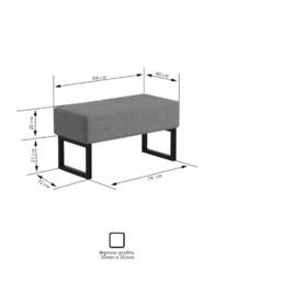 Alice Modern Bench/Seat in The Hall Living Room Bedroom Different Sizes & Colors Strong Metal Frame Hand Made Poland - thumbnail 2
