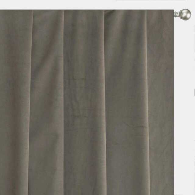 Taupe Velvet Curtain Panels, Window Treatment - Rod Pocket, Grommet, Box Pleat, Three Pinch Tab Top & Plain Ring Top - image 1