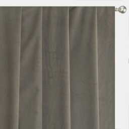 Taupe Velvet Curtain Panels, Window Treatment - Rod Pocket, Grommet, Box Pleat, Three Pinch Tab Top & Plain Ring Top - thumbnail 1
