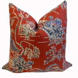 Brunshwig & Fils Tongli Red Cushion Cover Pillow Double Sided - thumbnail 2