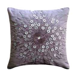 "Art Silk Purple Sofa Cushion 16""x16" - thumbnail 1
