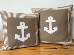 Country Style Cushion Cover Cover Beige/White 40x40cm - thumbnail 1