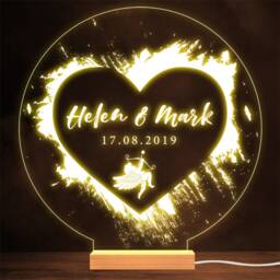 Date We Met Cupid Paint Stroke Valentine's Day Personalised Gift Night Light