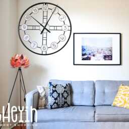 60cm - 23.6 Inches Super Silent Minimalist Wall Clock - Modern To Classic Design, Large Clock, Handmade - thumbnail 3
