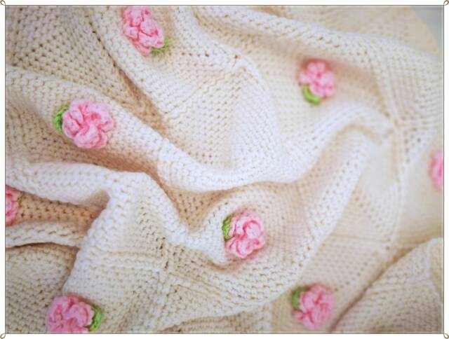Crochet Baby Blanket, Granny Sqaure Afghan, Girl Newborn Gift, Shower Beanie Swaddle Blanket - image 1