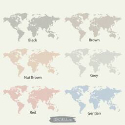 Dotted World Map Wall Decal - Removable Vinyl Sticker A162 - thumbnail 3