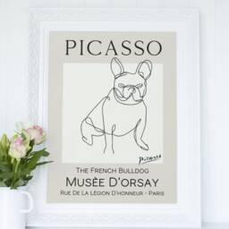 Picasso Style The French Bulldog Wall Art Print, Frenchie Prints, Pet Dog - thumbnail 2